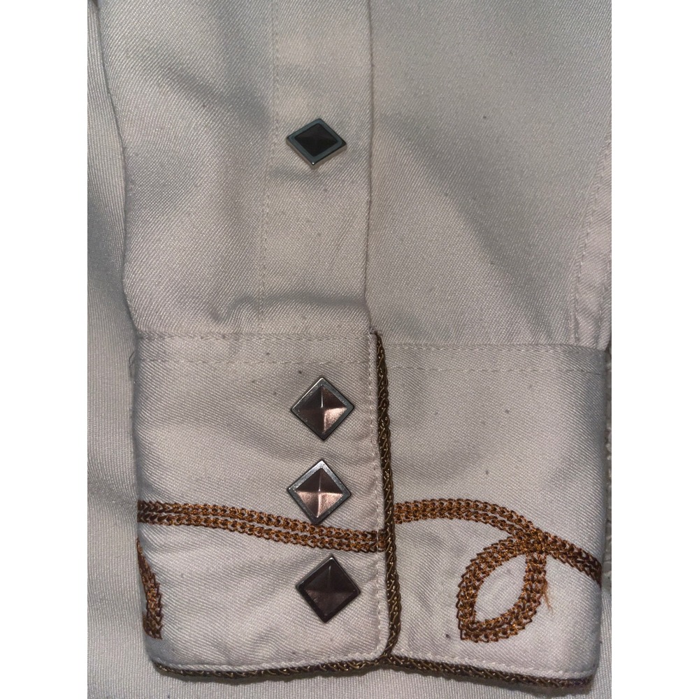 Vintage Panhandle Slim Mens Retro Western Shirt Brown Embroidery Diamond Snaps L - Picture 7 of 7